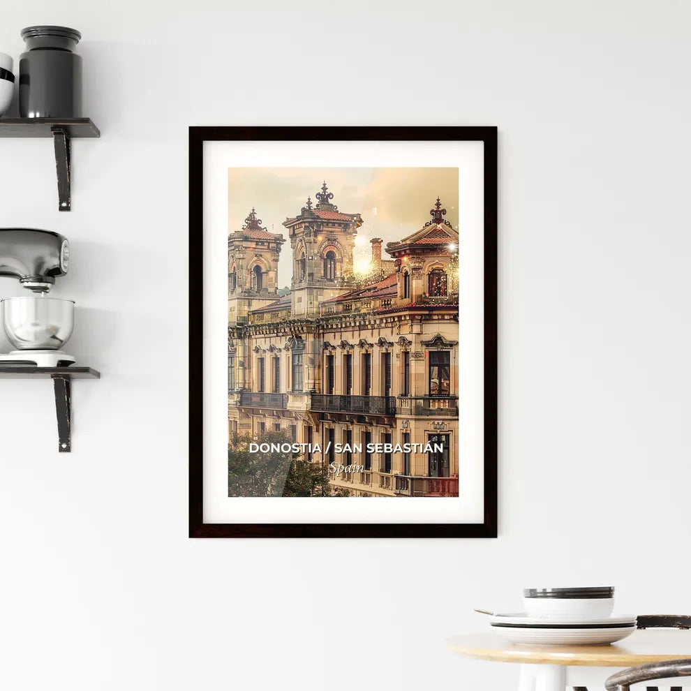San Sebastian City Skyline Double Exposure Framed Print