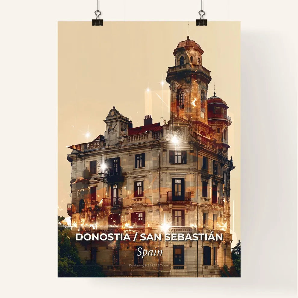 Donostia Skyline Cityscape Composite Art Print Poster