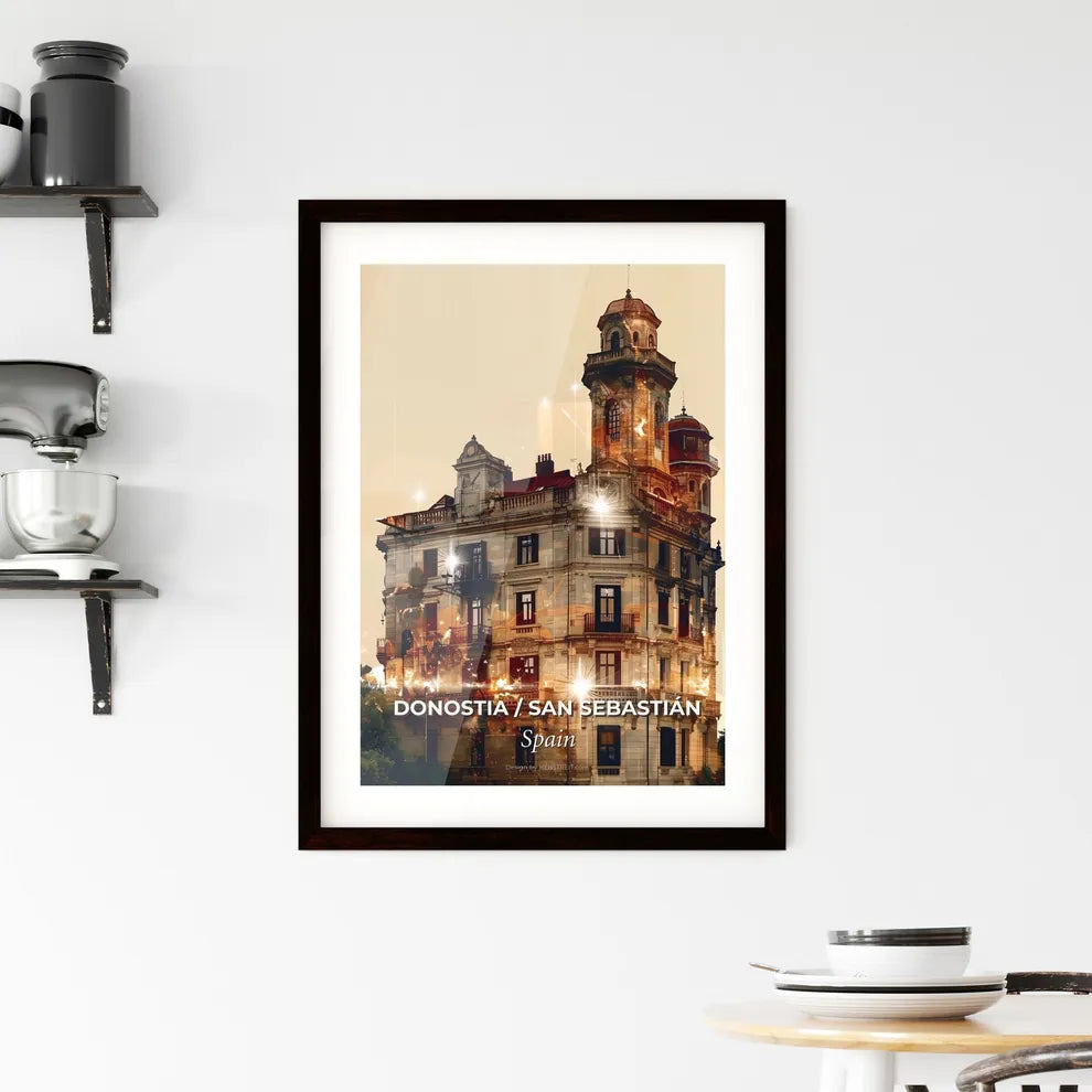 Donostia Skyline Cityscape Composite Art Print Framed Print