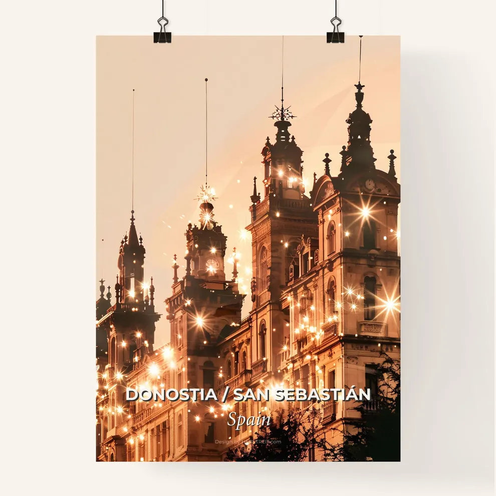 Donostia Skyline Double Exposure Art Poster Poster