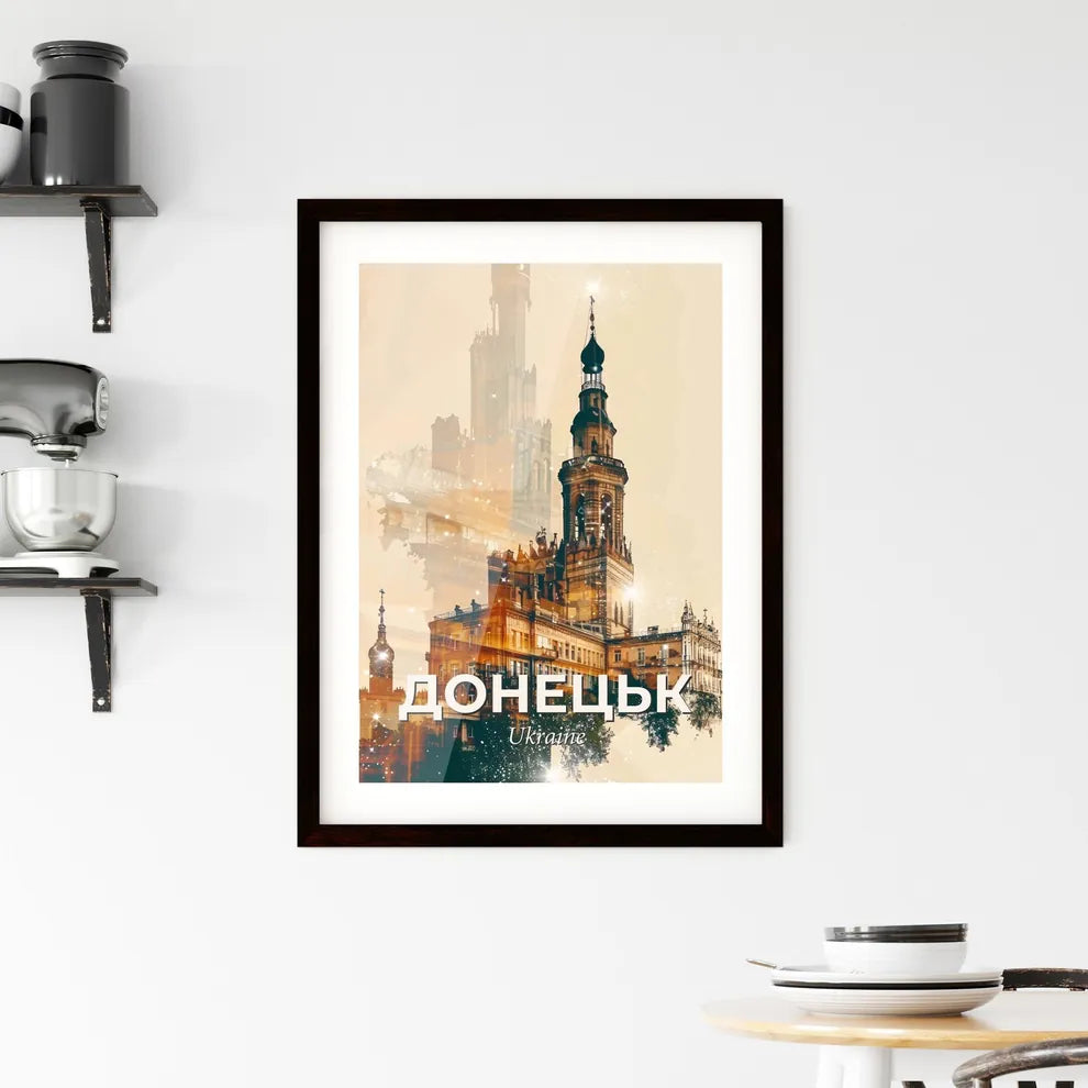 Donetsk Cityscape Composite Poster Art Framed Print