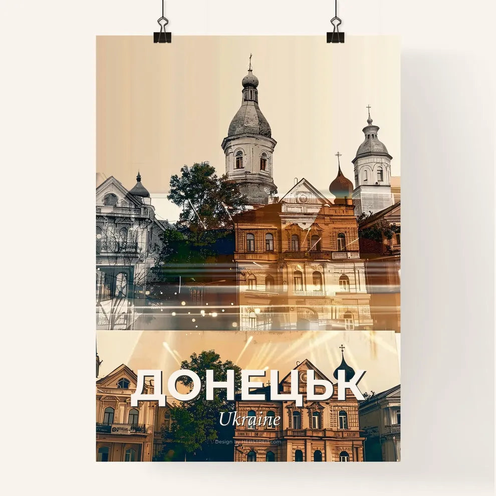 Donetsk City Icons Skyline Poster Poster
