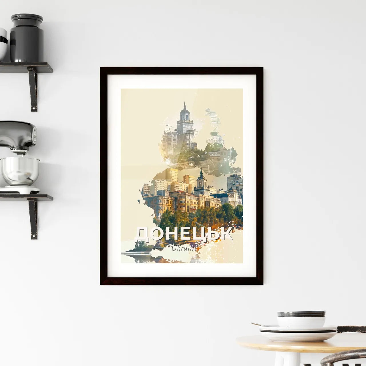 Captivating Donetsk Cityscape Art Composite Skyline Glow Framed Print