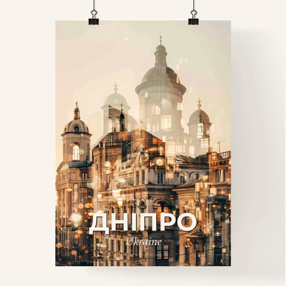 Dnipro City Dreamscape: Iconic Skyline Art Poster