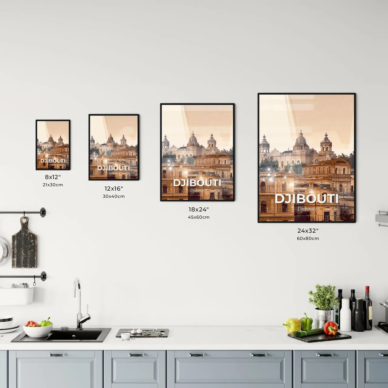 Djibouti City Vibrant Architecture Silhouette Art Office Art