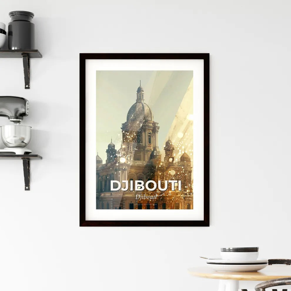 Djibouti Skyline Modern Minimalist Beige Print Framed Print