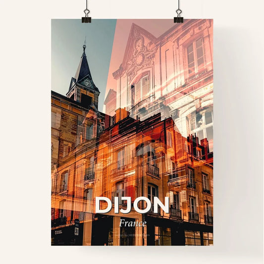 Dijon Double Exposure Skyline Art Poster Poster