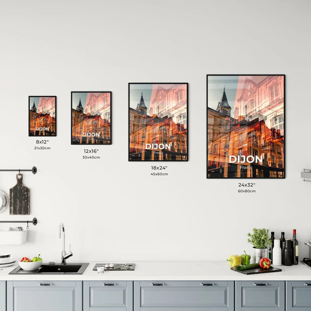 Dijon Double Exposure Skyline Art Poster Office Art