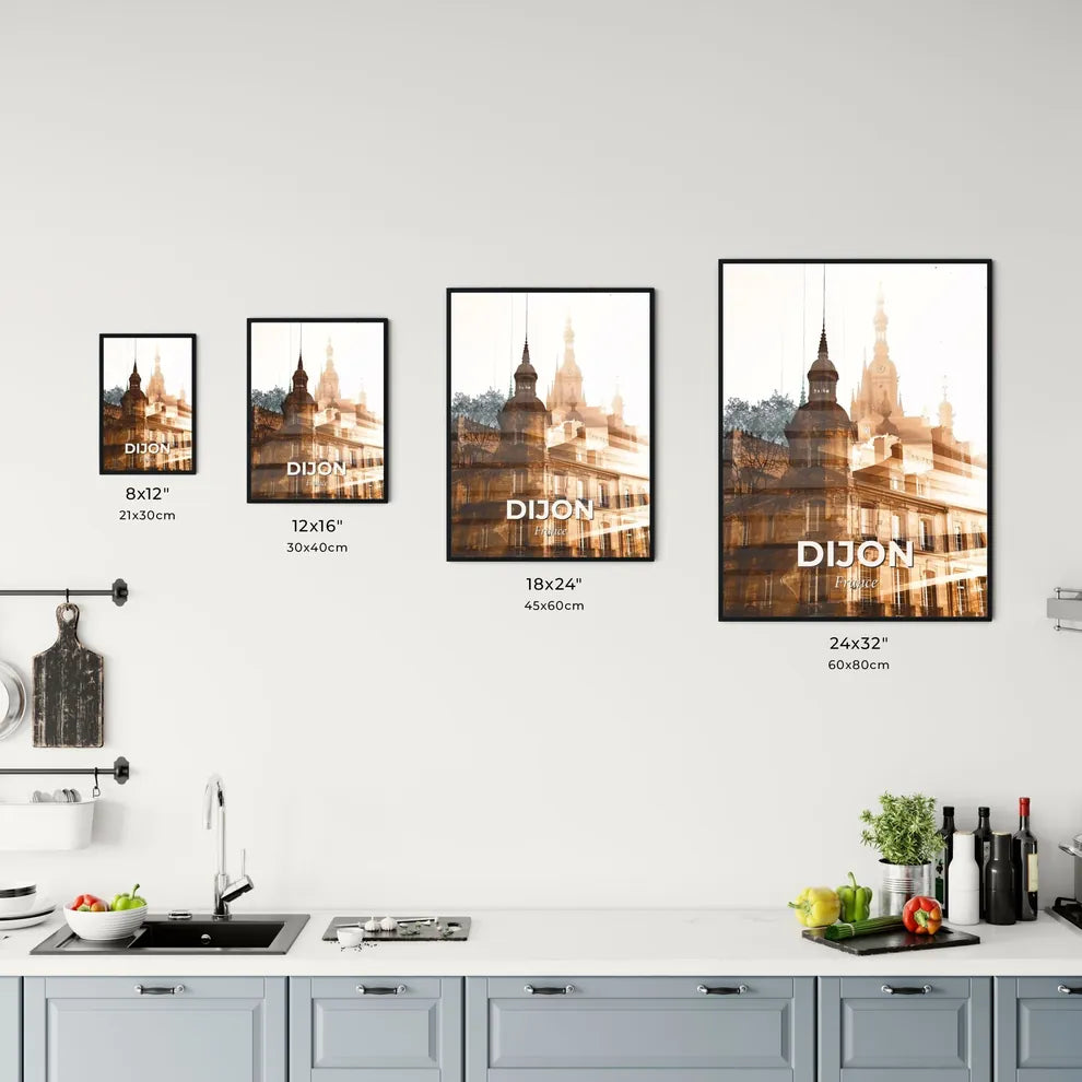 Dijon Skyline Double Exposure Composite Art Poster Office Art