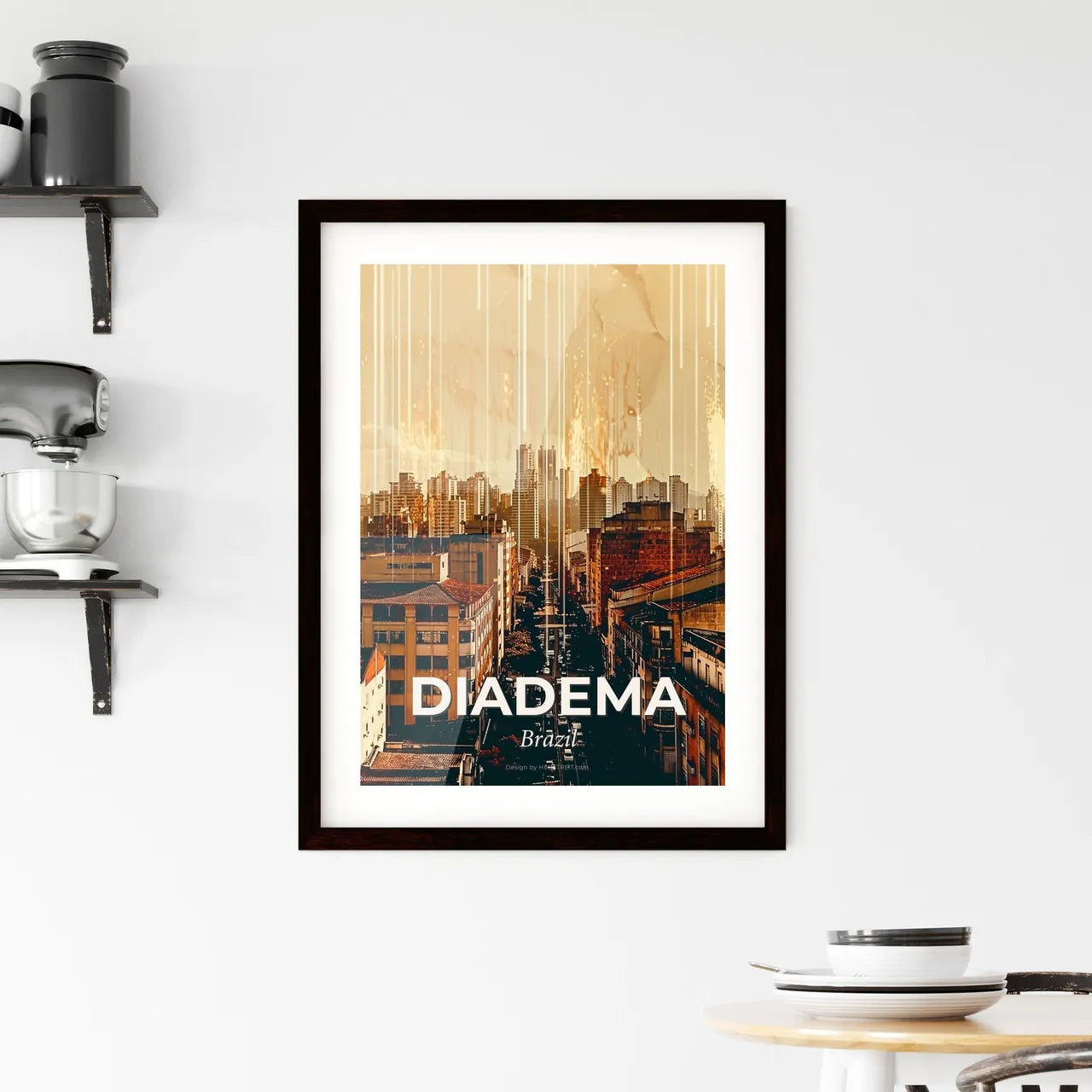 Diadema Skyline and Architecture Composite Art Poster Framed Print