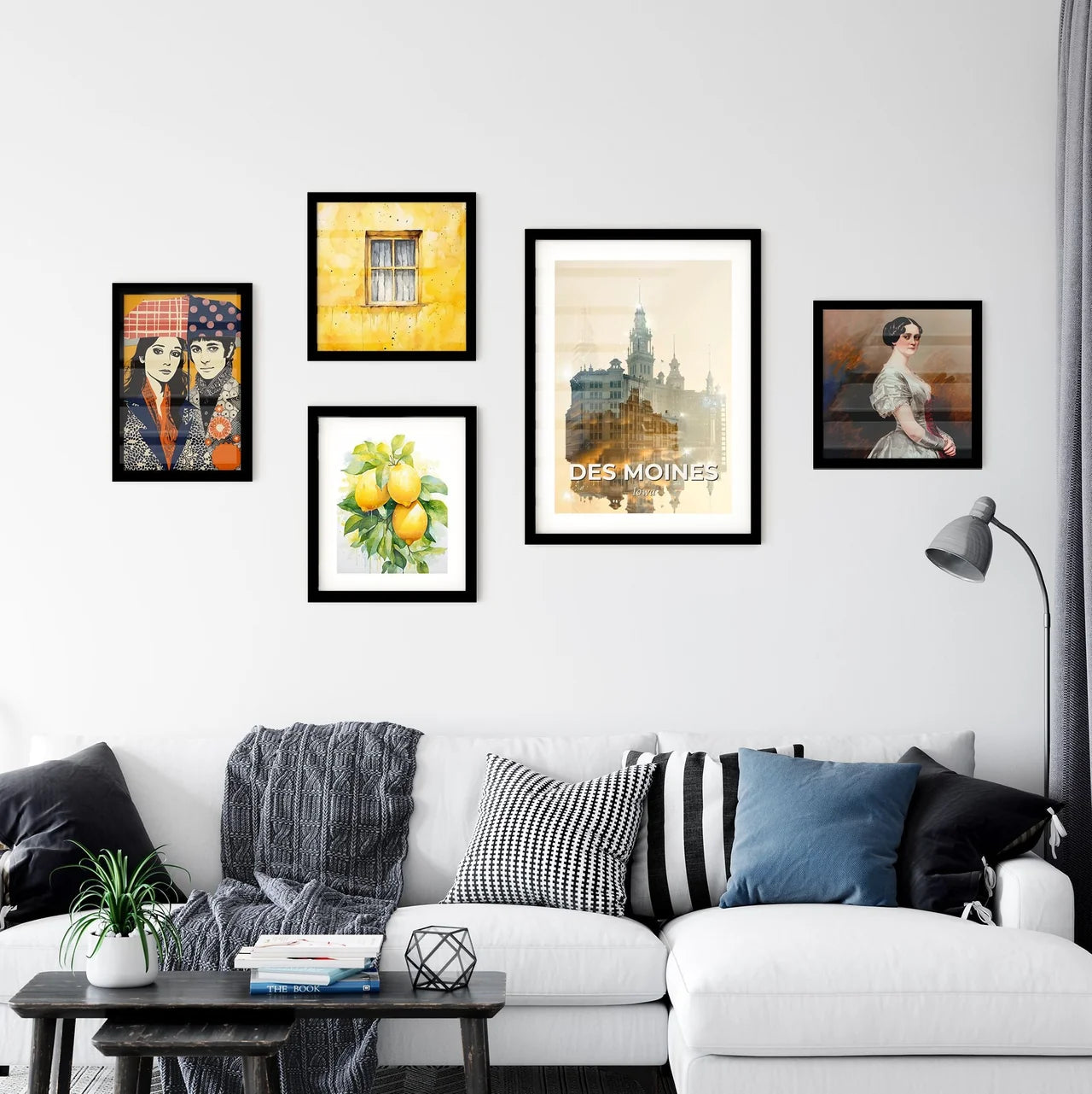 Des Moines Skyline Double Exposure Art Wall Art