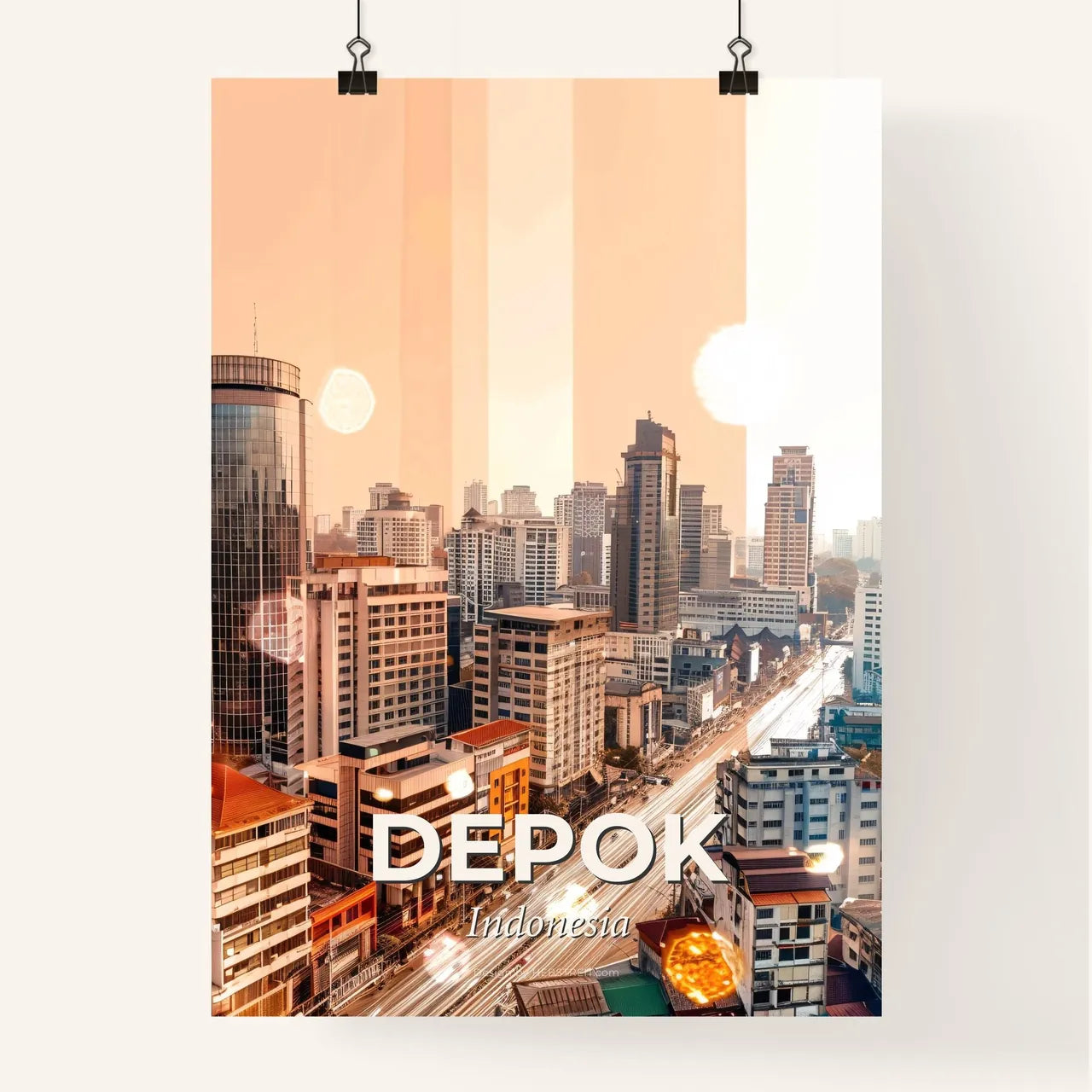 Depok Skyline Art Poster with City Icons Poster