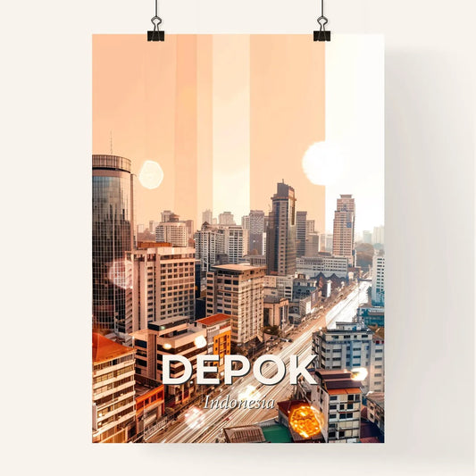 Depok Skyline Art Poster with City Icons Poster