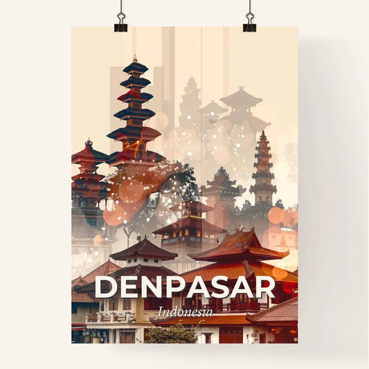 Denpasar City Skyline Composite Art Poster Poster