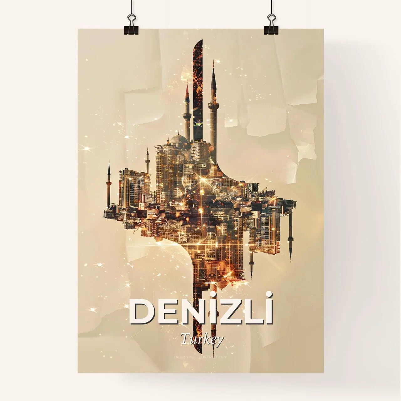 Denizli Skyline Local Architecture Art Poster Poster