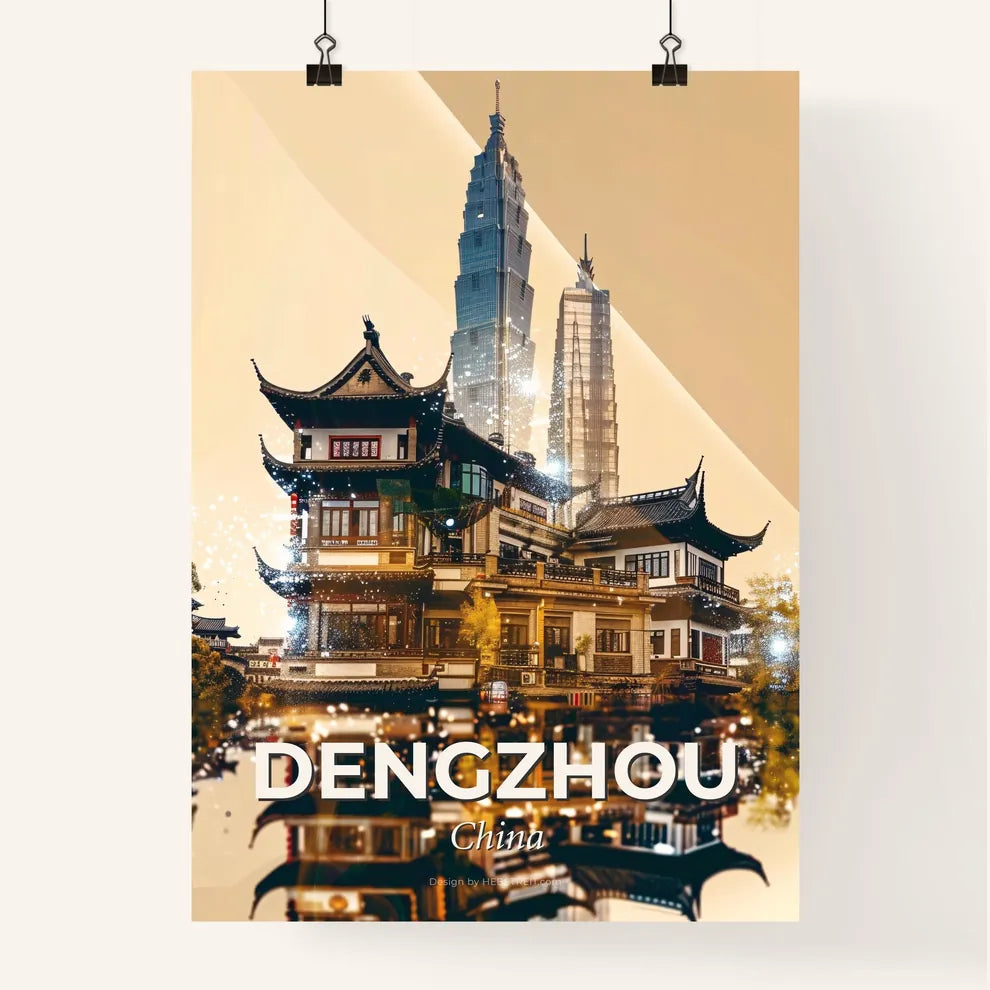 Dengzhou: Radiant Skyline Composite Art Poster