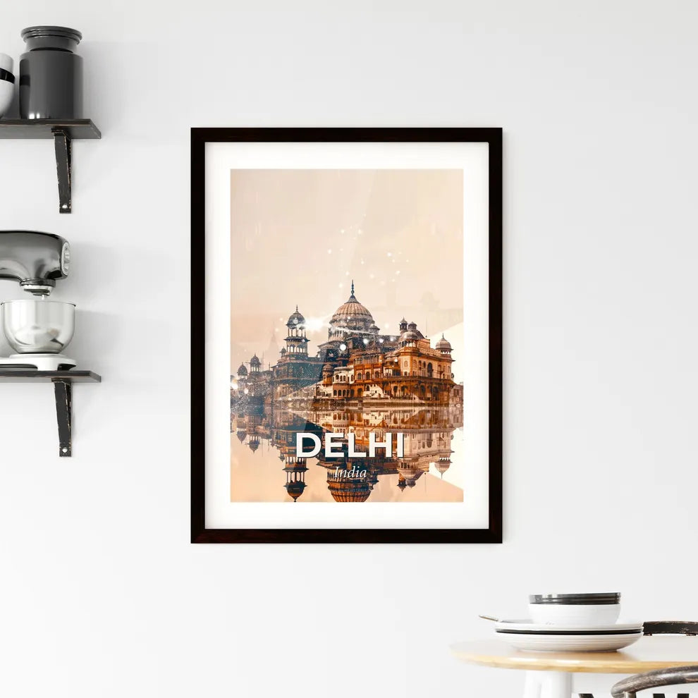 Delhi: Iconic Skyline Composite Art Poster Framed Print