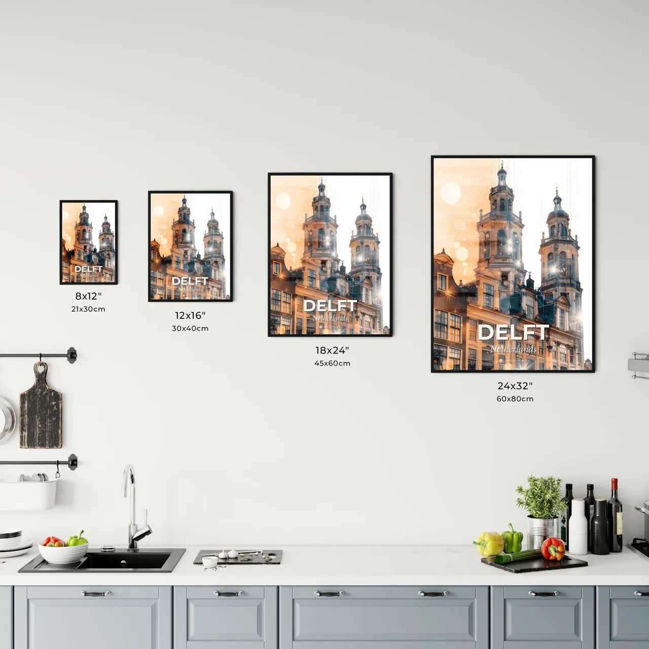 Delft Skyline Double Exposure Art Poster Office Art