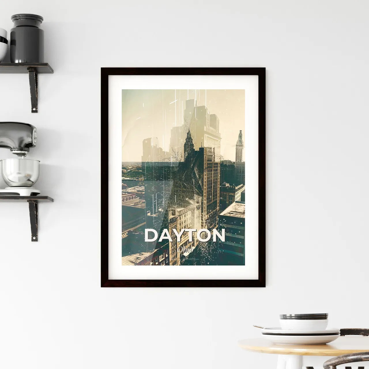 Dayton Skyline: City Icons and Local Charm Framed Print