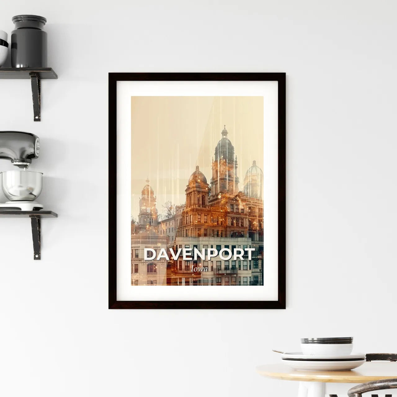 Davenport Double Skyline Composite Art Poster Framed Print