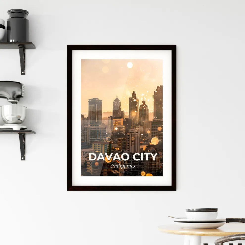 Davao City Skyline Art Composite Poster Framed Print
