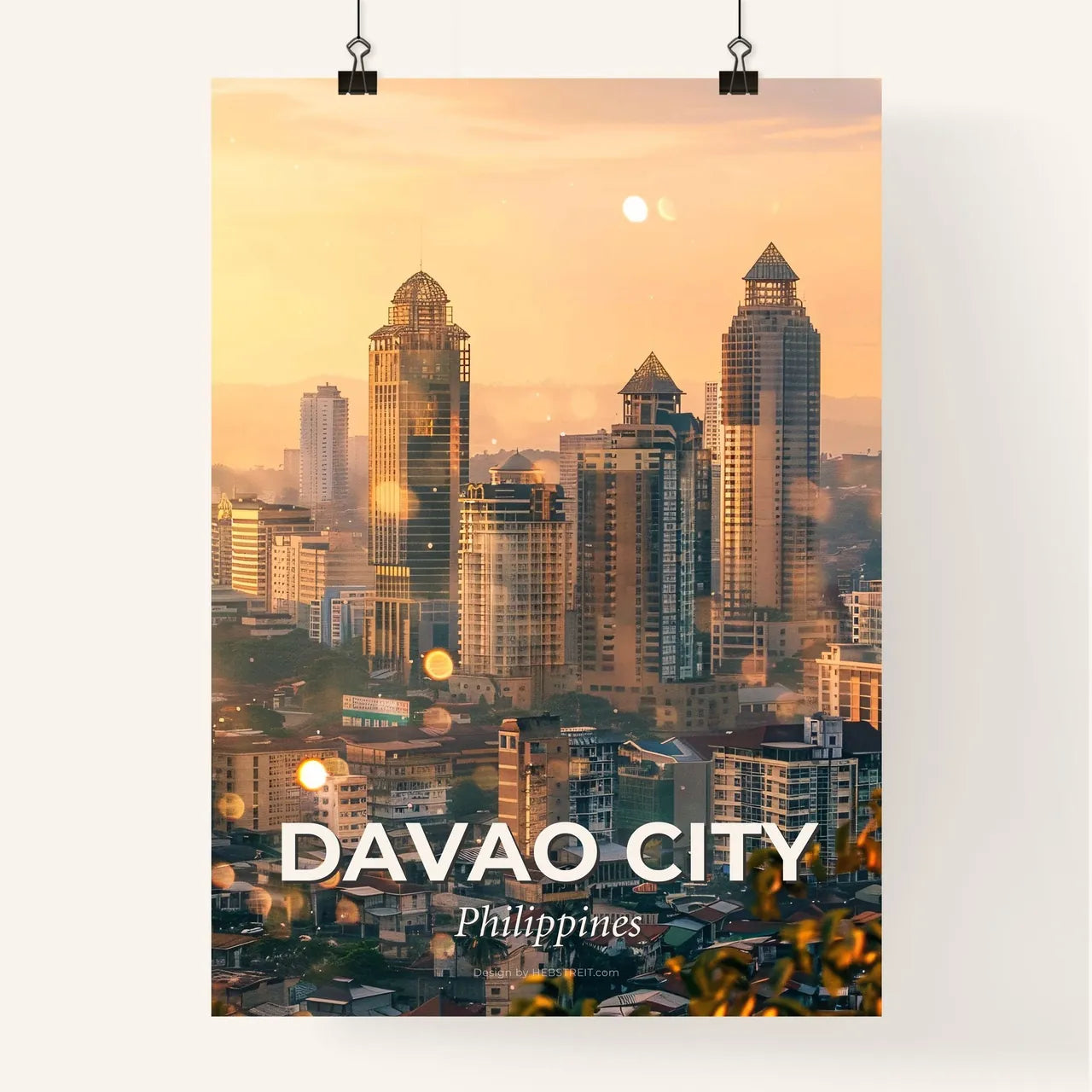 Davao City Skyline Art Poster
