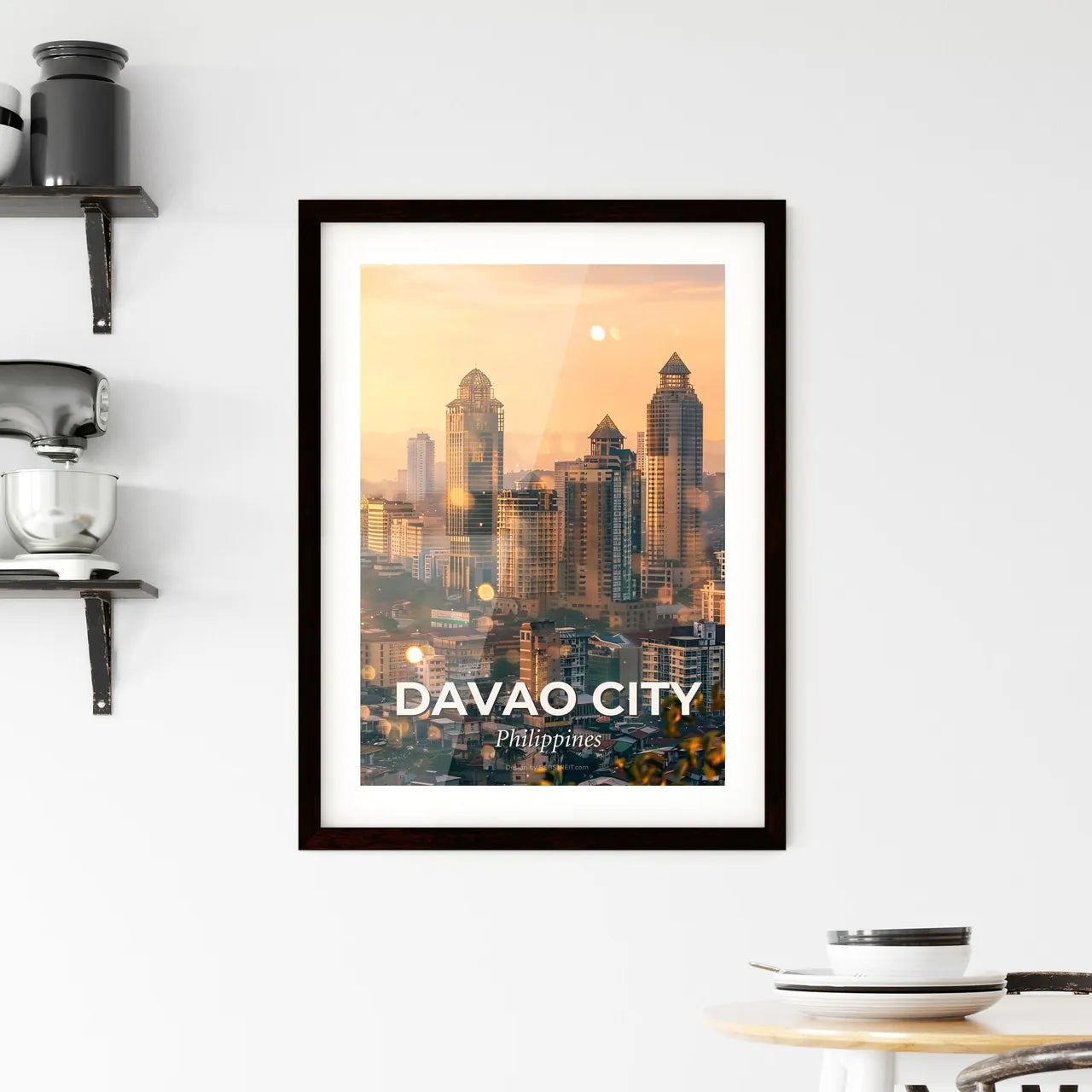 Davao City Skyline Art Framed Print