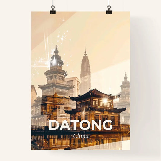 Datong Skyline Double Exposure Art Poster Poster