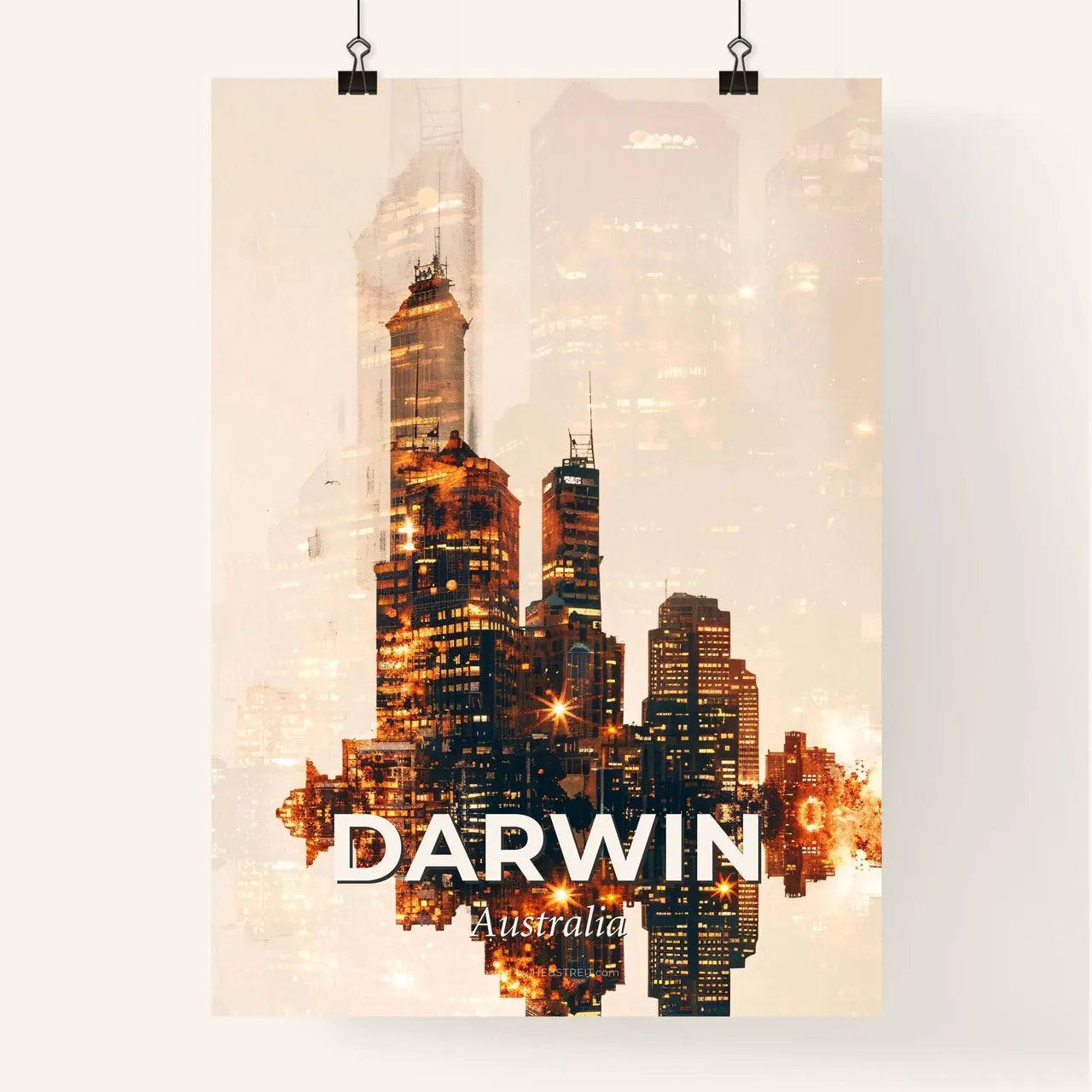Darwin Sky Composite Skyline Poster Design Poster