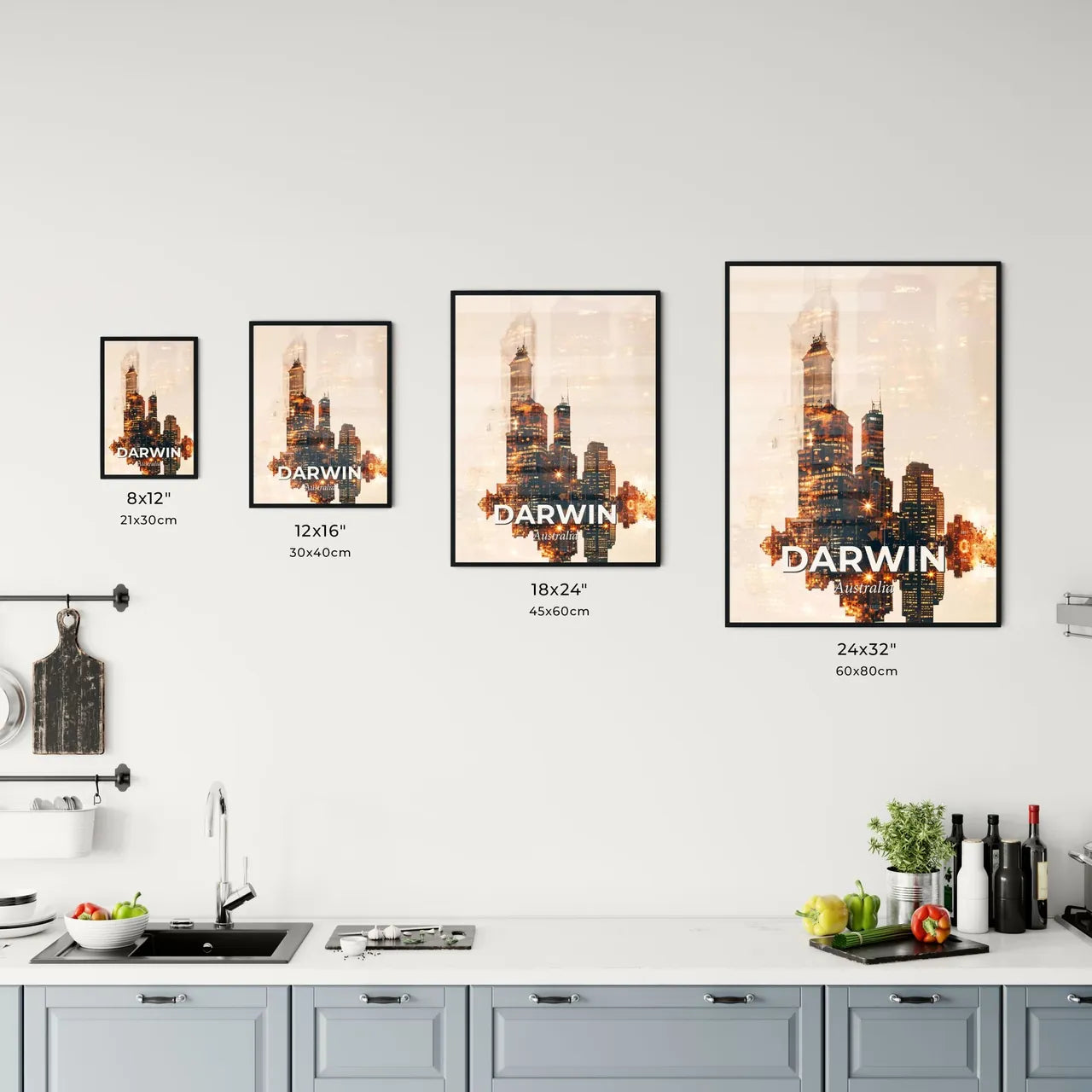 Darwin Sky Composite Skyline Poster Design Office Art