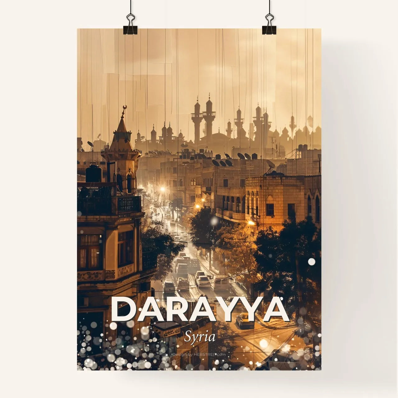 Darayya, Syria: City Skyline Artwork Poster