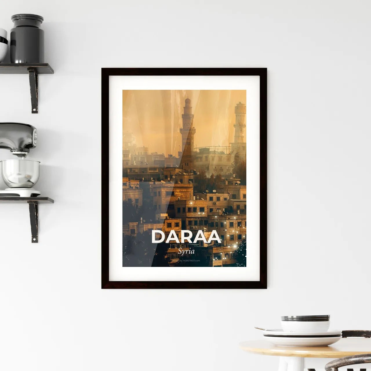 Daraa, Syria: City Skyline Composite Art Framed Print