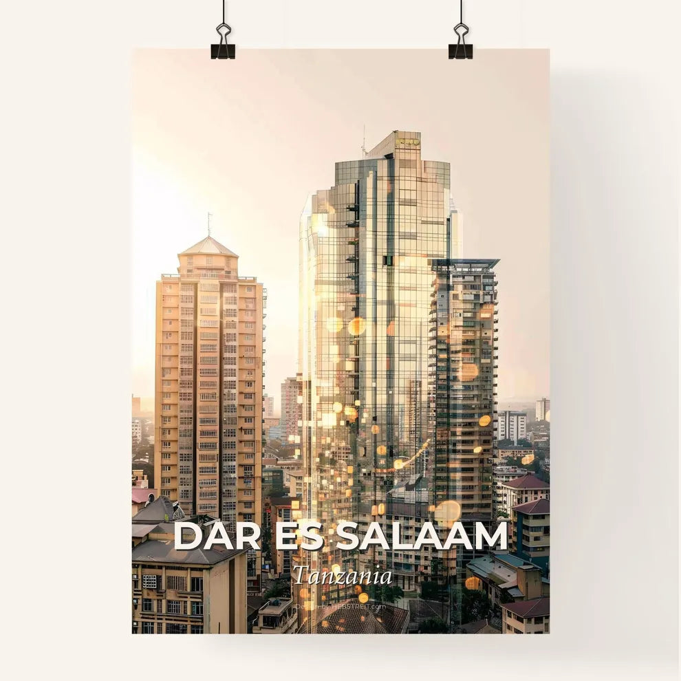 Dar es Salaam Skyline Sparkle Art Poster Poster