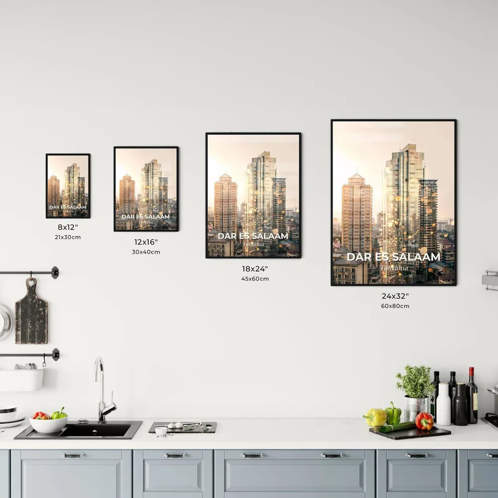 Dar es Salaam Skyline Sparkle Art Poster Office Art