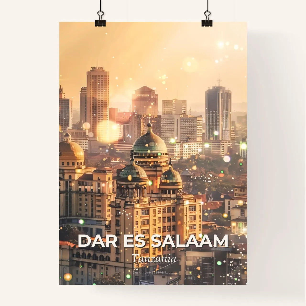 Dar es Salaam Skyline Double Exposure Art Print Poster
