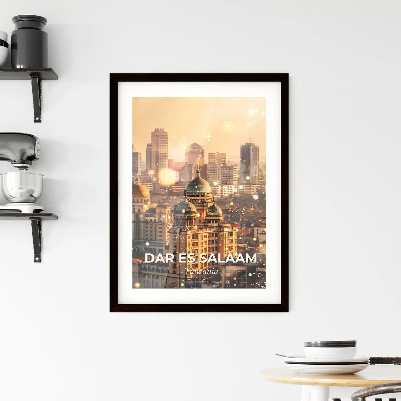 Dar es Salaam Skyline Double Exposure Art Print Framed Print