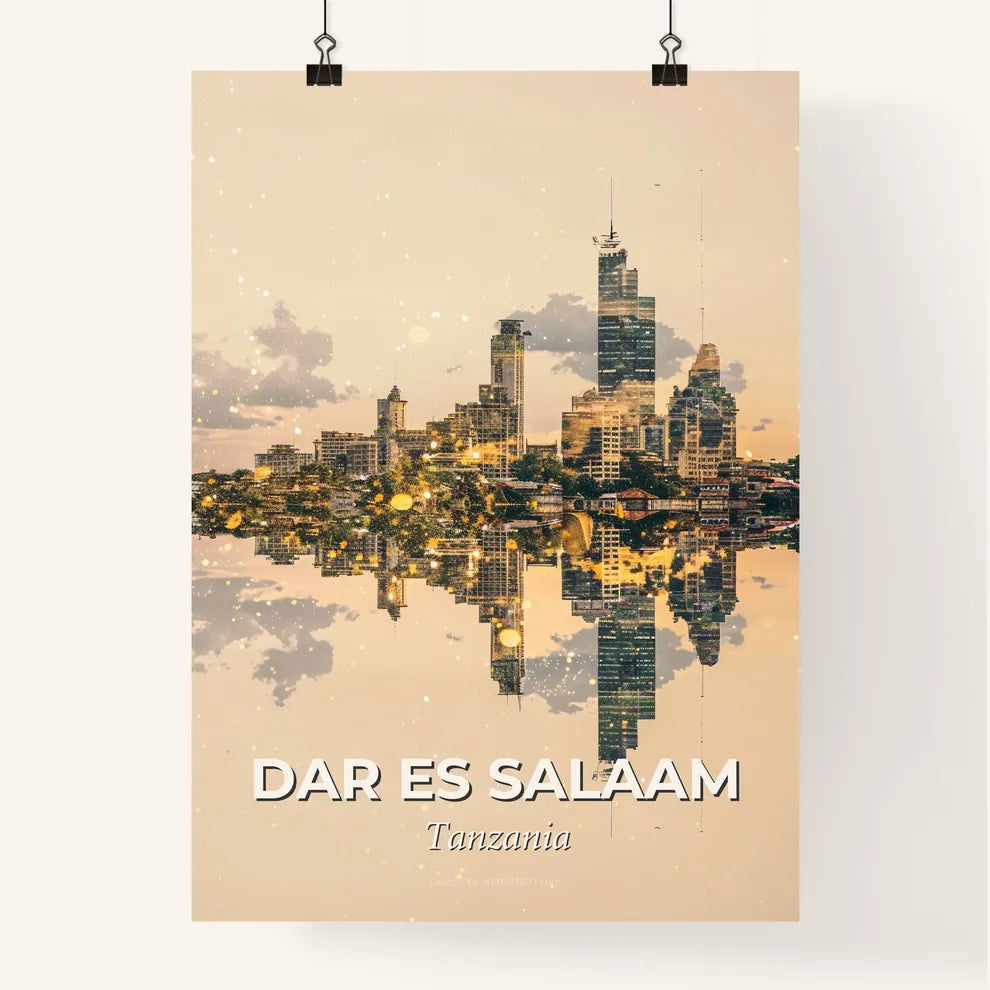 Dar es Salaam Skyline Beige Poster Poster