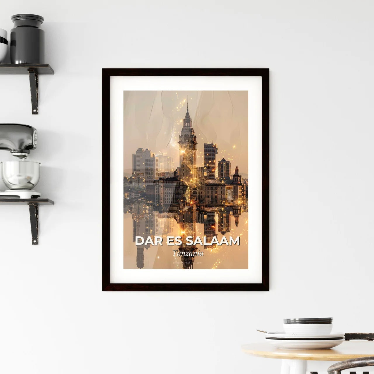 Dar es Salaam Skyline Iconic Architecture Art Poster Framed Print