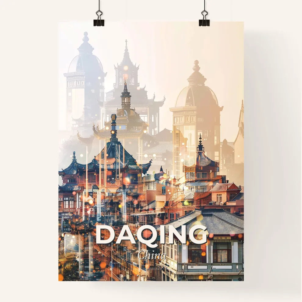 Daqing Skyline Iconography Composite Art Poster