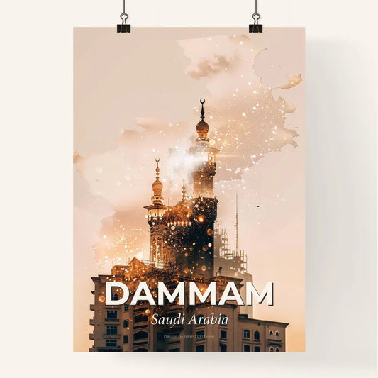 Dammam City Skyline Double Exposure Art Poster Poster