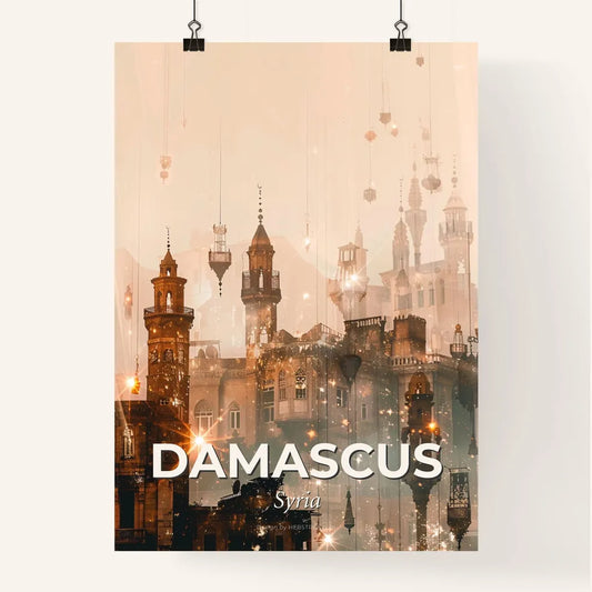Damascus Skyline: Eastern Lights and Sparkles Poster