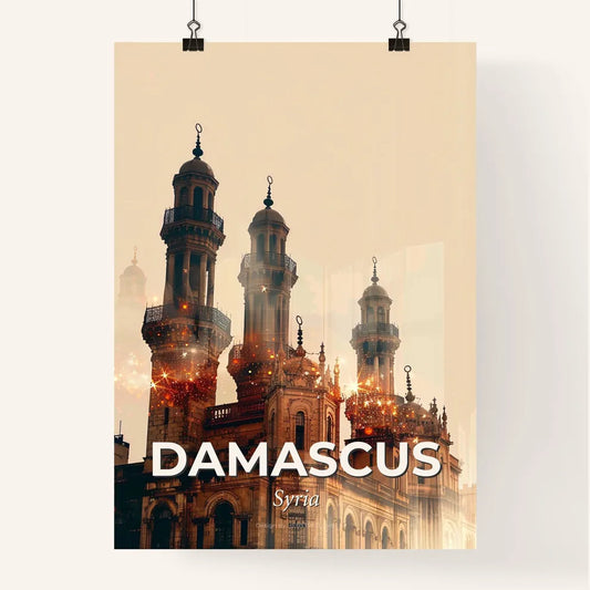 Damascus Skyline Double Exposure Poster Art Poster