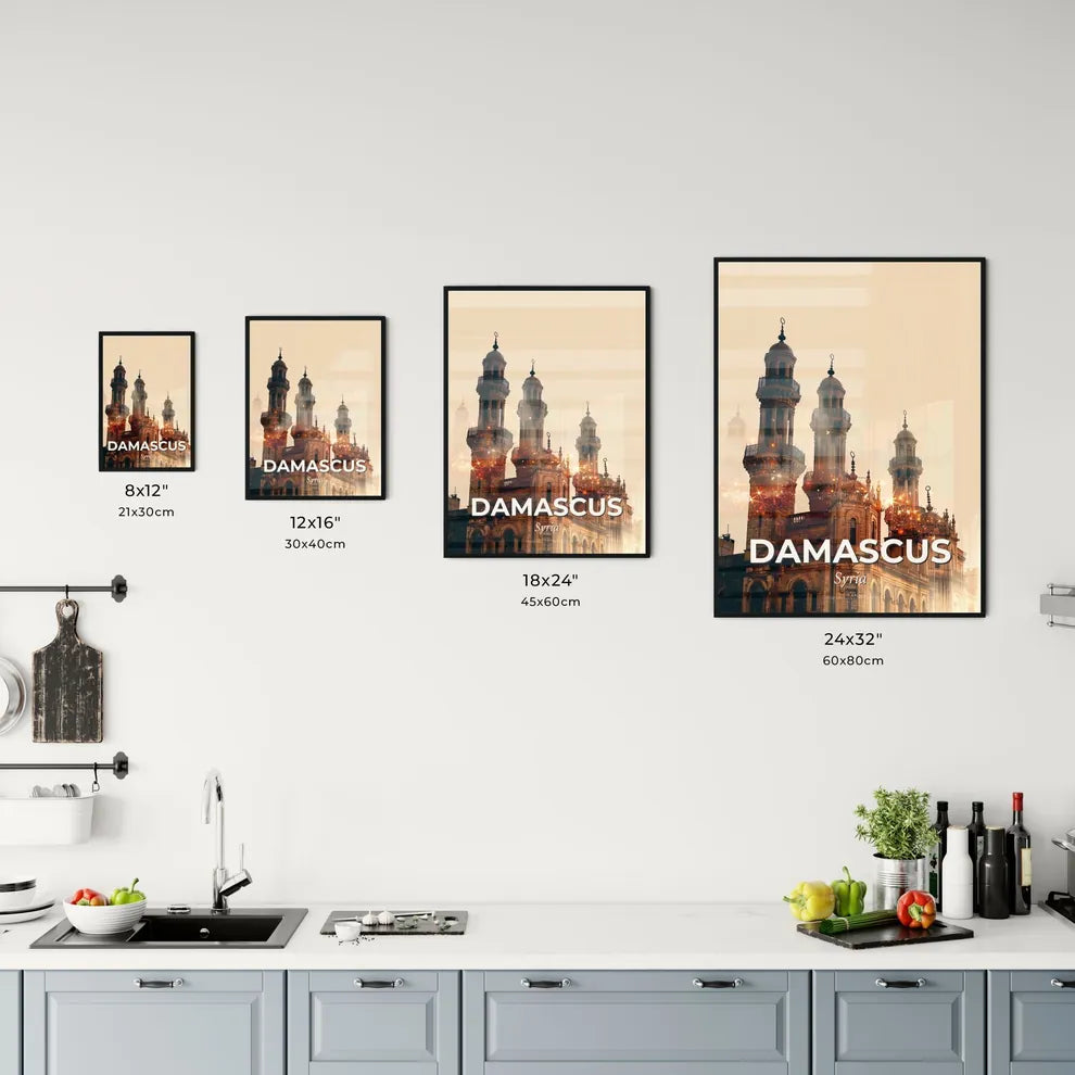 Damascus Skyline Double Exposure Poster Art Office Art