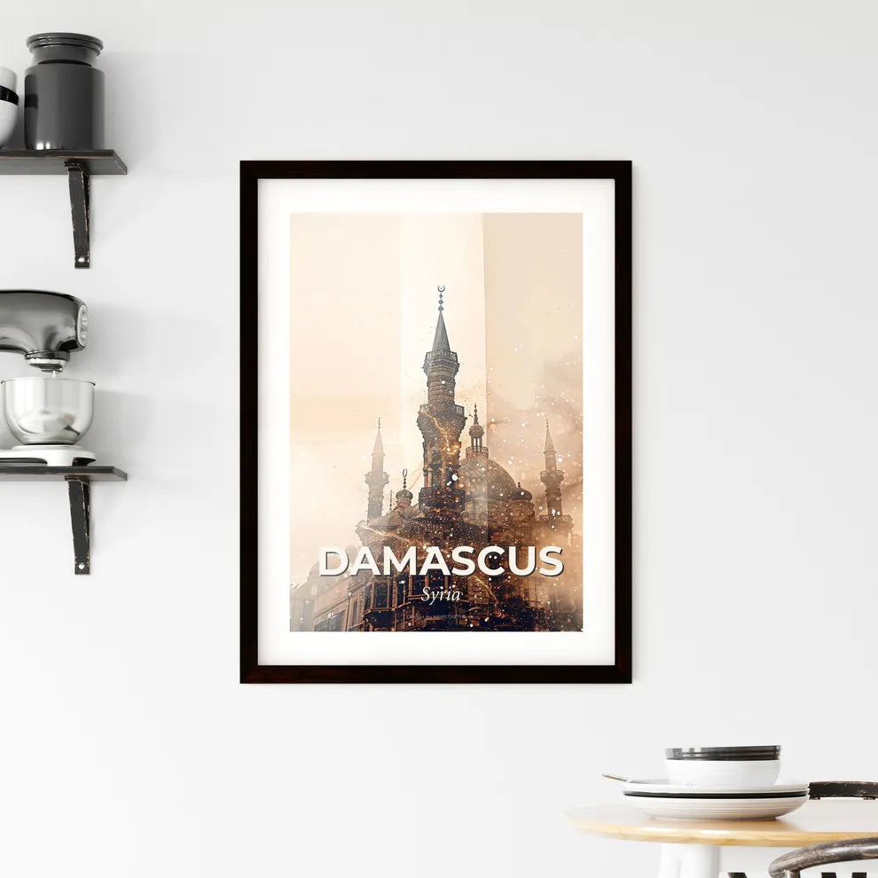 Damascus Skyline City Architectural Art Composite Framed Print