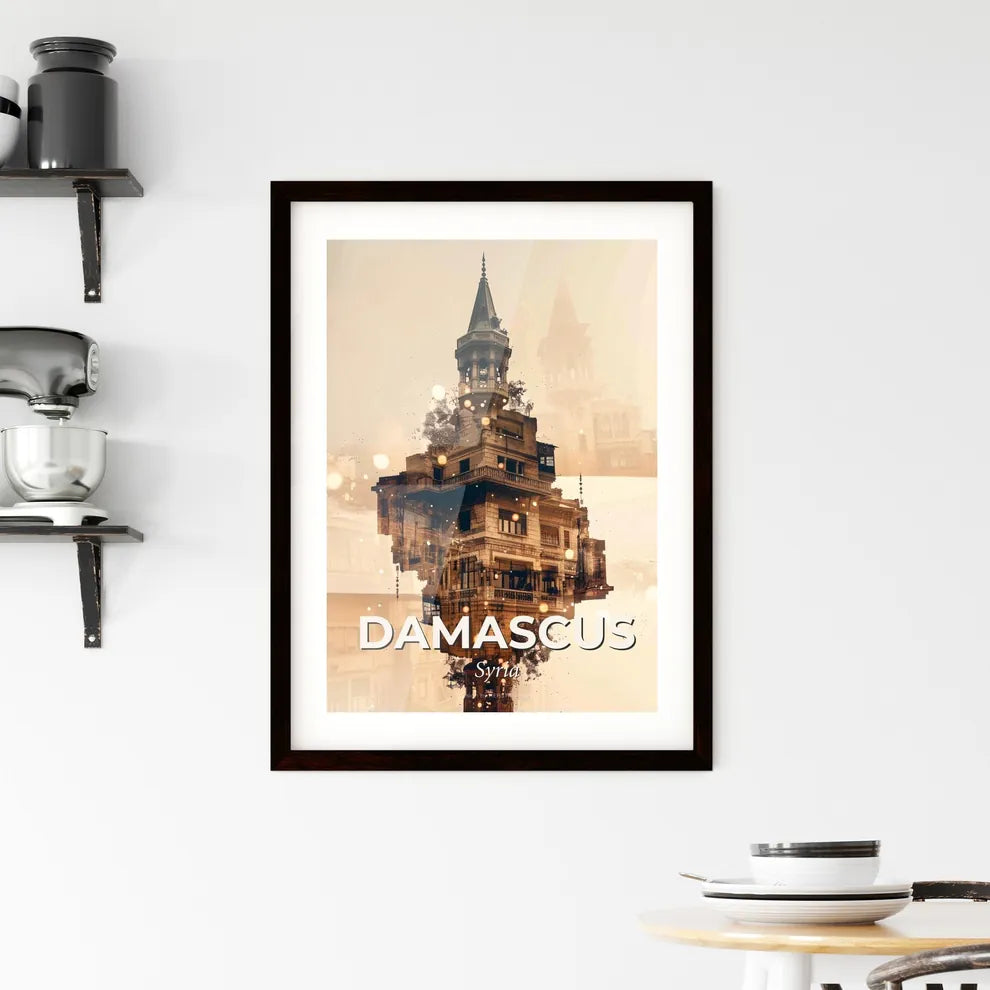 Sparkling Damascus: A City of Light and Symbolism Framed Print