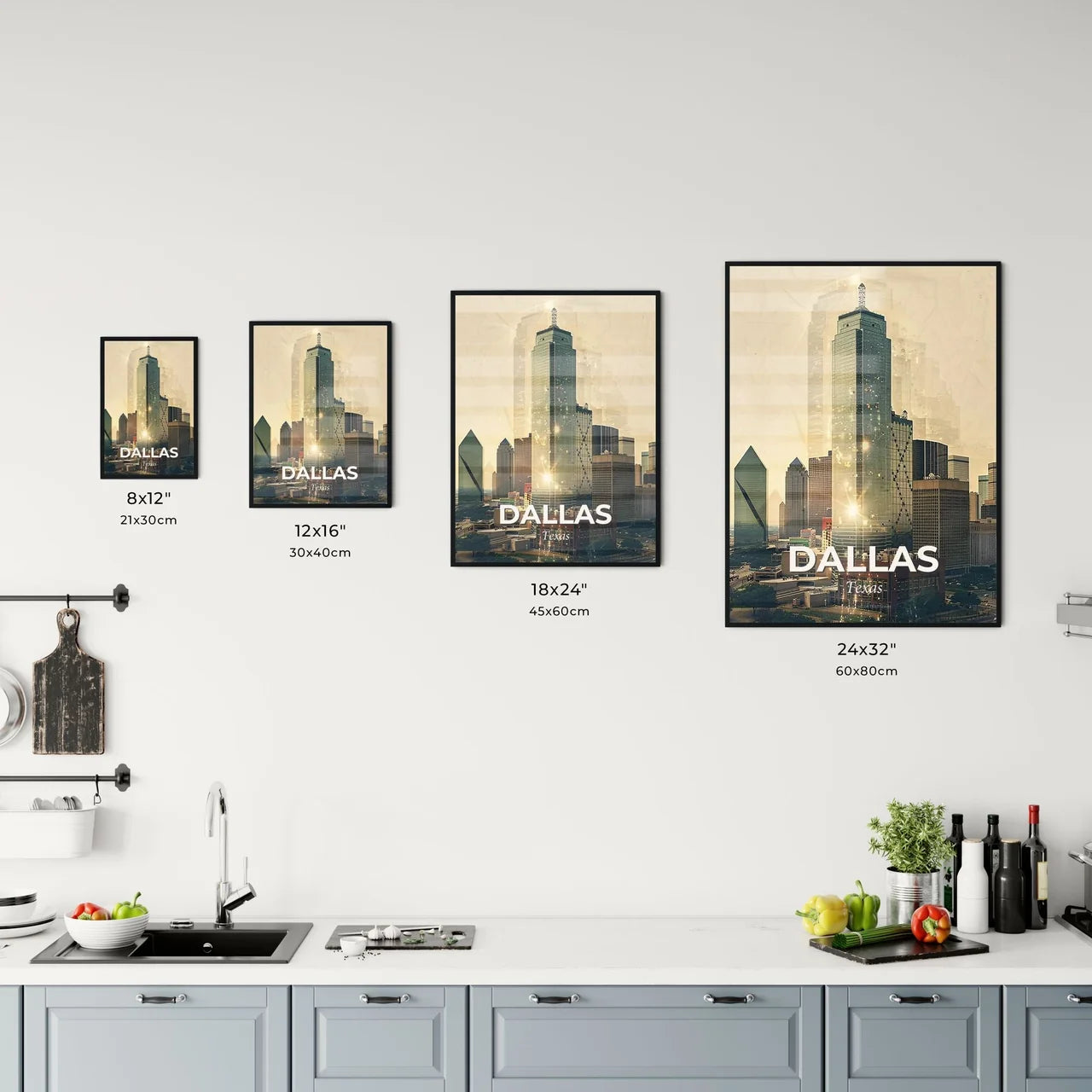 Dallas Skyline Mosaic Art Masterpiece Office Art