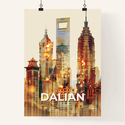 Dalian Double Exposure Art Skyline Poster Poster