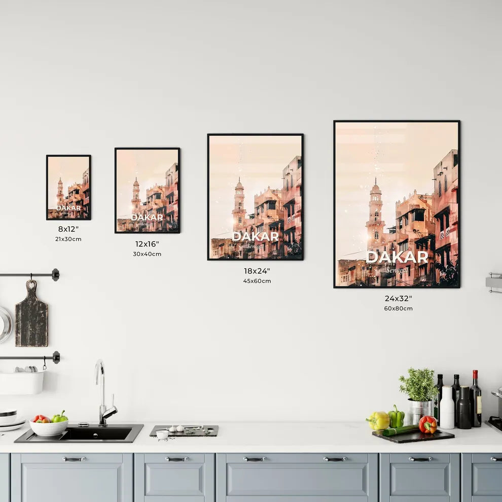 Dakar Senegal Skyline Architectural Icons Poster Office Art