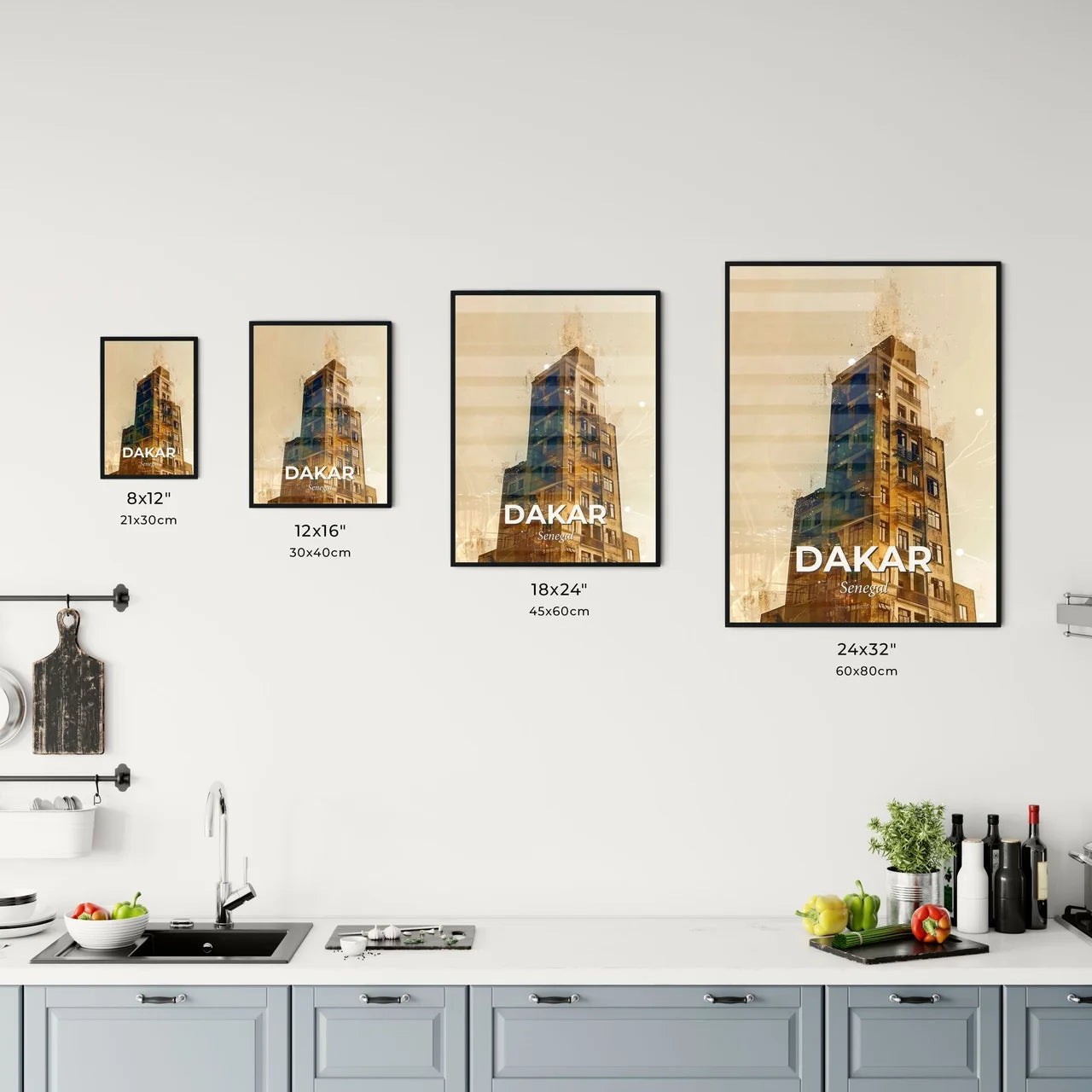 Dakar Senegal Skyline Art Print Poster Wall Decor Office Art