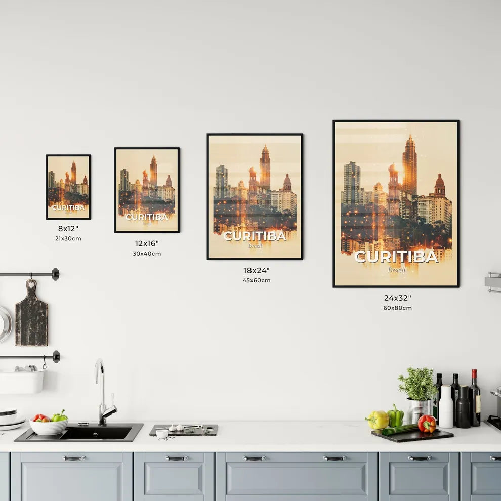 Curitiba Skyline Composite Art Poster Office Art